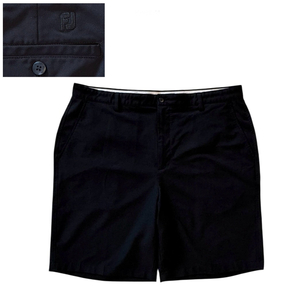 FootJoy Men's Size 42 Shorts FJ Performance Tech Golf Stretch Black Flat Front